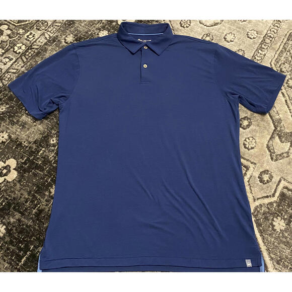Peter Millar Other - Peter Millar Solid Blue Seaside Polo Shirt Men's Medium